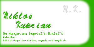 miklos kuprian business card
